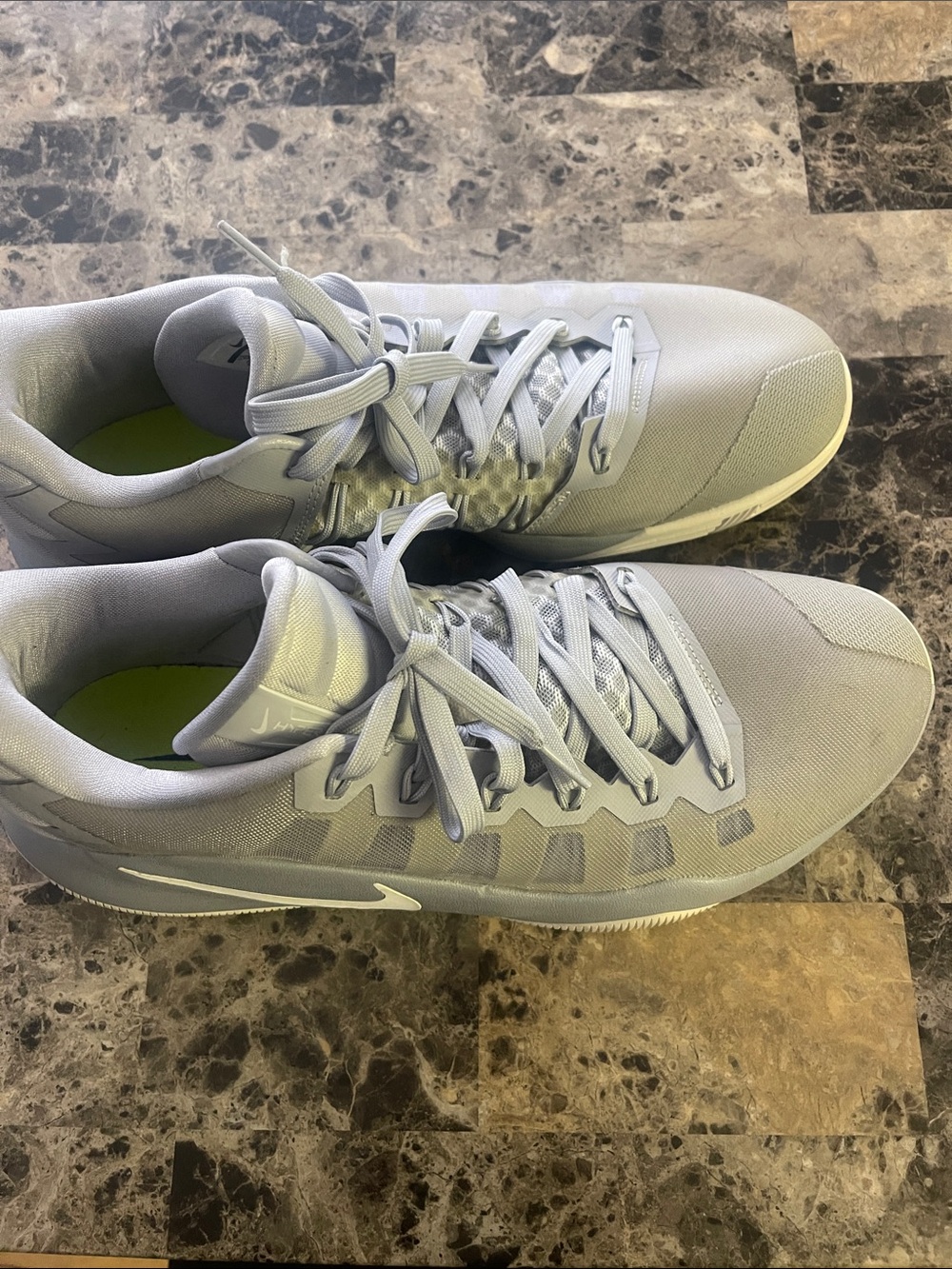 Nike Men’s Athletic Shoes - Light Gray with Neon Green Insole
